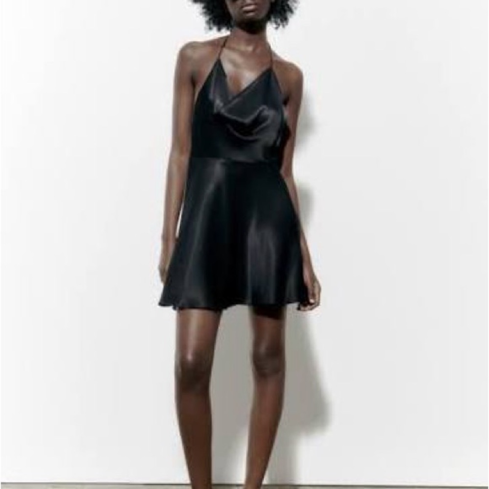 Elegant Black Halter Zara Dress
